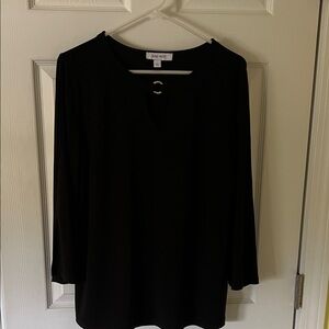 Nine West Classic Black Long Sleeve Top